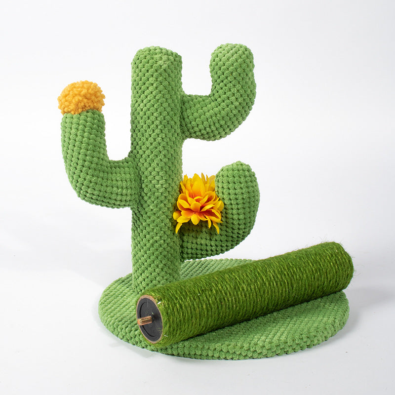 Cactus-Shaped Cat Scratching Post with Sisal Rope and Plush Chenille - Green - Default Title - Pet Care > Cat Supplies > Cat Furniture - Cat N Dog Shop