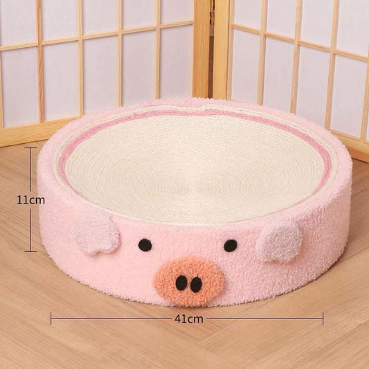 Cute Pink Fabric Pig Cat Scratching Post and Lounger - 41cm Cat Scratch Proof Basin - Default Title - Pet Care > Cat Supplies > Cat Furniture - Cat N Dog Shop