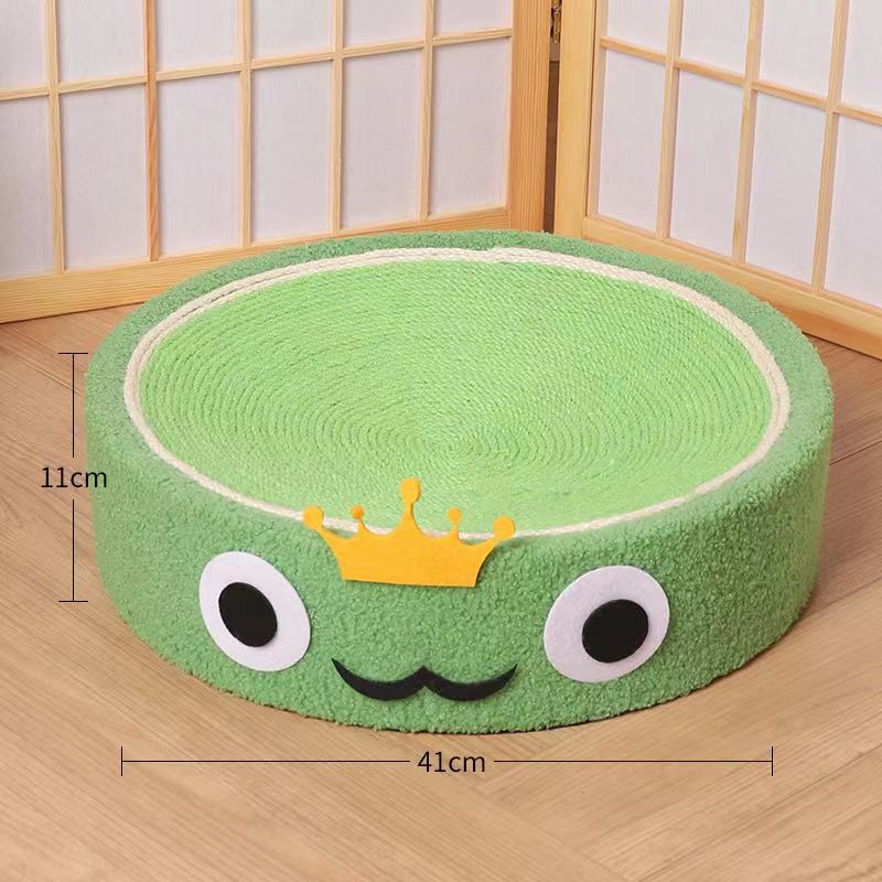 Cute Green Fabric Frog Cat Scratching Post and Lounger - 41cm Cat Scratch Proof Basin - Default Title - Pet Care > Cat Supplies > Cat Furniture - Cat N Dog Shop
