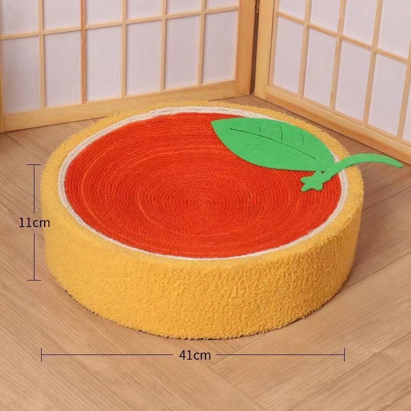 Adorable Cloth wrapped orange Cat Scratching Post and Lounger - 41cm Cat Claw Proof Basin - Default Title - Pet Care > Cat Supplies > Cat Furniture - Cat N Dog Shop