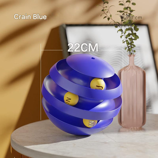 Klein Blue Cat Scratching Ball Toy with Multi-Layer Track for Playful Kittens - Default Title - Pet Care > Cat Supplies > Cat Furniture - Cat N Dog Shop