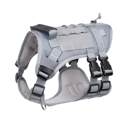 Gray Tactical Dog Training Harness - Adjustable Vest for Training and Walking - S - Default Title - Pet Care > Dog Supplies > Dog Collars, Leads & Harnesses - Cat N Dog Shop