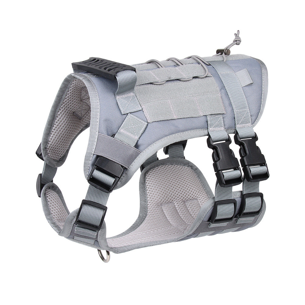 Gray Tactical Dog Training Harness - Adjustable Vest for Training and Walking - L - Default Title - Pet Care > Dog Supplies > Dog Collars, Leads & Harnesses - Cat N Dog Shop