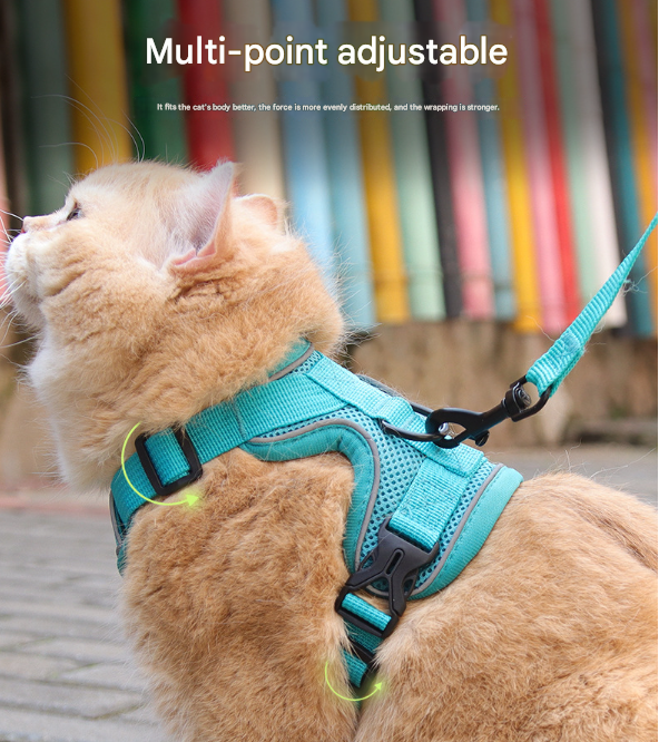 Grey Reflective Mesh Dog Harness and Leash Set for Safe Walks - M - Default Title - Pet Care > Dog Supplies > Dog Collars, Leads & Harnesses - Cat N Dog Shop