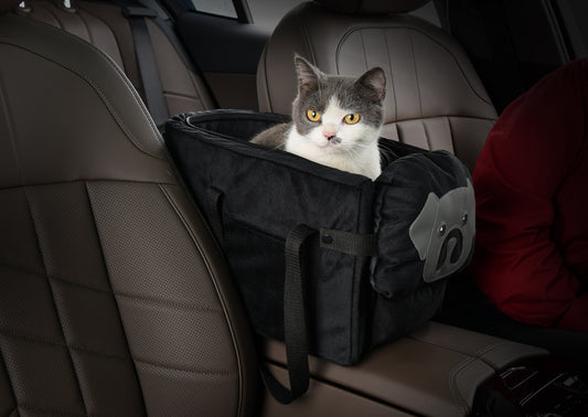 Black Pet Car Booster Seat for Small Dogs & Cats - Safe Travel Carrier Bed - Default Title - Pet Care > Dog Supplies > Dog Carriers & Crates - Cat N Dog Shop