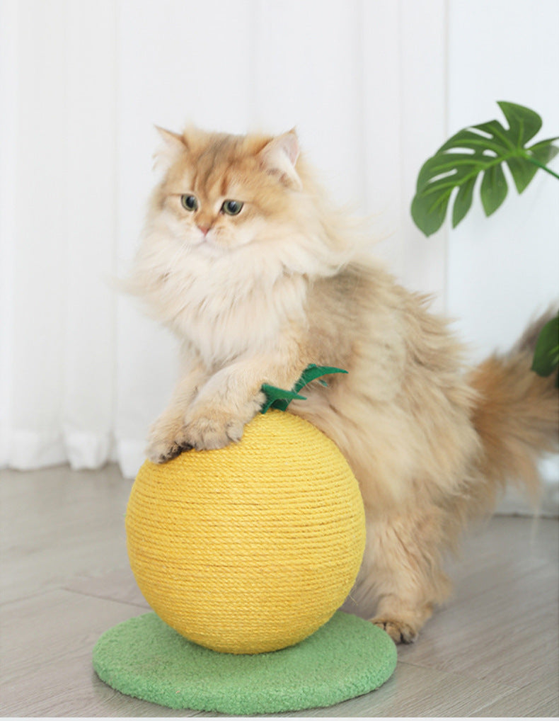 Yellow Pineapple Cat Scratcher Ball with Stable Base for Playful Cats - Default Title - Pet Care > Cat Supplies > Cat Scratching Posts - Cat N Dog Shop