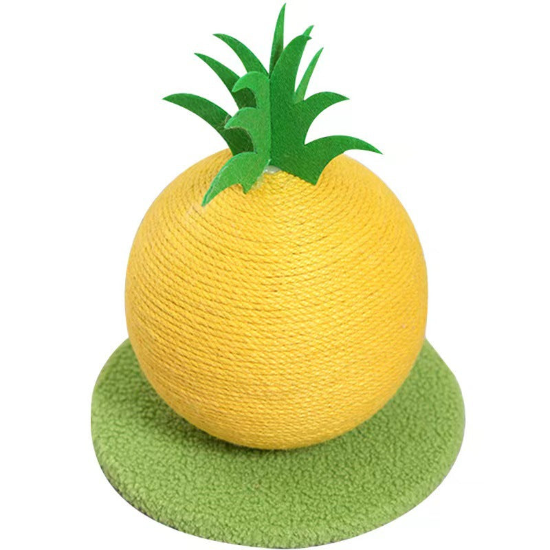 Yellow Pineapple Cat Scratcher Ball with Stable Base for Playful Cats - Default Title - Pet Care > Cat Supplies > Cat Scratching Posts - Cat N Dog Shop