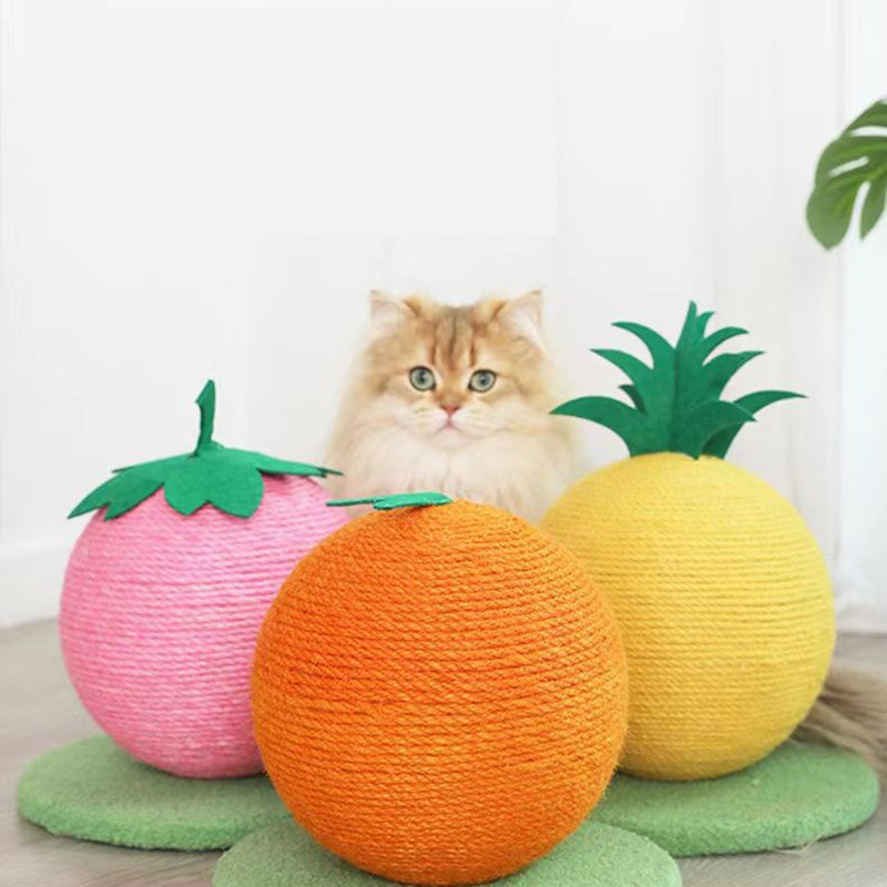 Yellow Pineapple Cat Scratcher Ball with Stable Base for Playful Cats - Default Title - Pet Care > Cat Supplies > Cat Scratching Posts - Cat N Dog Shop