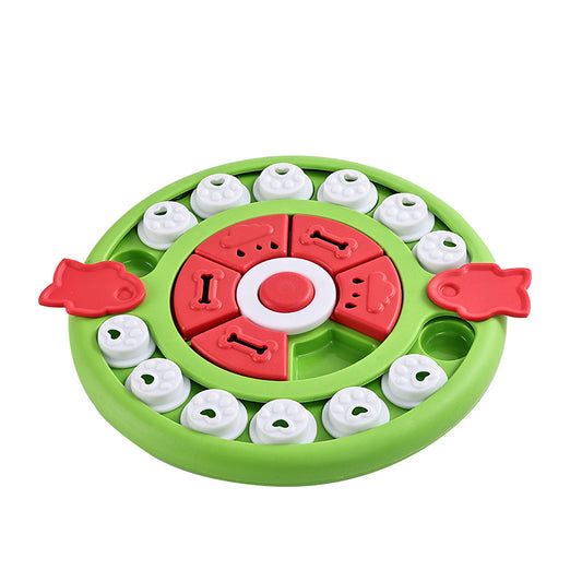 Green Interactive Pet Puzzle Feeder Toy for Slow Eating & Fun for Dogs and Cats